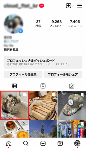 プロフィールページ